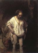 Rembrandt van rijn woman bathing in a steam Sweden oil painting artist